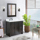 Bellaterra Home 31" Brown Ash Single Sink Bathroom Vanity with White Quartz Top and Rectangle Sink, Plantation Collection