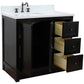 Bellaterra Home 31" Brown Ash Single Sink Bathroom Vanity with White Quartz Top and Rectangle Sink, Plantation Collection