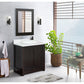 Bellaterra Home 31" Brown Ash Single Sink Bathroom Vanity with White Quartz Top and Round Sink