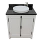 Bellaterra Home 31" Glacier Ash Single Sink Bathroom Vanity with Black Galaxy Top and Round Sink, Plantation Collection