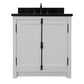 Bellaterra Home 31" Glacier Ash Single Sink Bathroom Vanity with Black Galaxy Top and Rectangle Sink, Plantation Collection