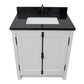 Bellaterra Home 31" Glacier Ash Single Sink Bathroom Vanity with Black Galaxy Top and Rectangle Sink, Plantation Collection