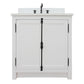 Bellaterra Home 31" Glacier Ash Single Sink Bathroom Vanity with White Quartz Top and Rectangle Sink, Plantation Collection