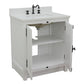 Bellaterra Home 31" Glacier Ash Single Sink Bathroom Vanity with White Quartz Top and Rectangle Sink, Plantation Collection