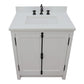 Bellaterra Home 31" Glacier Ash Single Sink Bathroom Vanity with White Quartz Top and Rectangle Sink, Plantation Collection