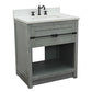 Bellaterra Home 31" Gray Ash Single Sink Bathroom Vanity with White Quartz Top and Rectangle Sink, Plantation Collection