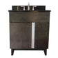 Bellaterra Home 31" Silvery Brown Single Sink Bathroom Vanity with Black Galaxy Top and Oval Sink, Urban Collection