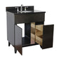 Bellaterra Home 31" Silvery Brown Single Sink Bathroom Vanity with Black Galaxy Top and Oval Sink, Urban Collection