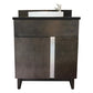 Bellaterra Home 31" Silvery Brown Single Sink Bathroom Vanity with Black Galaxy Top and Round Sink, Urban Collection