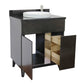 Bellaterra Home 31" Silvery Brown Single Sink Bathroom Vanity with Black Galaxy Top and Round Sink, Urban Collection