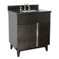 Bellaterra Home 31" Silvery Ash Single Sink Bathroom Vanity with Black Galaxy Top and Rectangle Sink, Urban Collection