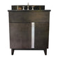 Bellaterra Home 31" Silvery Ash Single Sink Bathroom Vanity with Black Galaxy Top and Rectangle Sink, Urban Collection