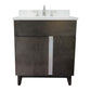 Bellaterra Home 31" Silvery Brown Single Sink Bathroom Vanity with White Quartz Top and Oval Sink, Urban Collection