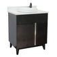 Bellaterra Home 31" Silvery Brown Single Sink Bathroom Vanity with White Quartz Top and Round Sink, Urban Collection