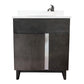 Bellaterra Home 31" Silvery Brown Single Sink Bathroom Vanity with White Quartz Top and Round Sink, Urban Collection