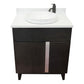 Bellaterra Home 31" Silvery Brown Single Sink Bathroom Vanity with White Quartz Top and Round Sink, Urban Collection