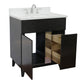 Bellaterra Home 31" Silvery Brown Single Sink Bathroom Vanity with White Quartz Top and Rectangle Sink, Urban Collection