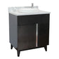 Bellaterra Home 31" Silvery Brown Single Sink Bathroom Vanity with White Carrara Top and Round Sink, Urban Collection