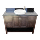 Bellaterra Home 49" Silvery Brown Single Sink Bathroom Vanity with Black Galaxy Top and Round Sink, Monterey Collection