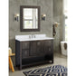 Bellaterra Home 49" Silvery Brown Single Sink Bathroom Vanity with White Quartz Top and Oval Sink, Monterey Collection