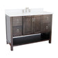 Bellaterra Home 49" Silvery Brown Single Sink Bathroom Vanity with White Quartz Top and Oval Sink, Monterey Collection