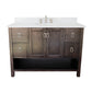 Bellaterra Home 49" Silvery Brown Single Sink Bathroom Vanity with White Quartz Top and Oval Sink, Monterey Collection