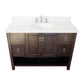 Bellaterra Home 49" Silvery Brown Single Sink Bathroom Vanity with White Quartz Top and Oval Sink, Monterey Collection