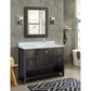 Bellaterra Home 49" Silvery Brown Single Sink Bathroom Vanity with White Quartz Top and Round Sink, Monterey Collection