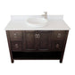 Bellaterra Home 49" Silvery Brown Single Sink Bathroom Vanity with White Quartz Top and Round Sink, Monterey Collection