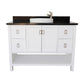 Bellaterra Home 49" White Single Sink Bathroom Vanity with Black Galaxy Top and Round Sink, Monterey Collection