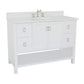 Bellaterra Home 49" White Single Sink Bathroom Vanity with White Quartz Top and Oval Sink, Monterey Collection