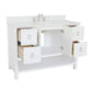 Bellaterra Home 49" White Single Sink Bathroom Vanity with White Quartz Top and Oval Sink, Monterey Collection