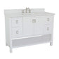 Bellaterra Home 49" White Single Sink Bathroom Vanity with White Quartz Top and Rectangle Sink, Monterey Collection