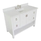 Bellaterra Home 49" White Single Sink Bathroom Vanity with White Quartz Top and Rectangle Sink, Monterey Collection