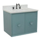 Bellaterra Home 31" Aqua Blue Single Sink Floating Bathroom Vanity with White Quartz Top and Rectangle Sink, Stora Collection