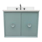 Bellaterra Home 31" Aqua Blue Single Sink Floating Bathroom Vanity with White Quartz Top and Rectangle Sink, Stora Collection