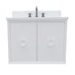 Bellaterra Home 31" White Single Sink Floating Bathroom Vanity with White Quartz Top and Oval Sink, Stora Collection