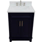 Bellaterra Home 25" Blue Single Sink Bathroom Vanity  with White Quartz and Rectangle Sink