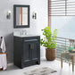 Bellaterra Home 25" Dark Gray Single Sink Bathroom Vanity with White Quartz and Oval Sink