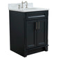 Bellaterra Home 25" Dark Gray Single Sink Bathroom Vanity with White Quartz and Oval Sink