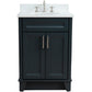 Bellaterra Home 25" Dark Gray Single Sink Bathroom Vanity with White Quartz and Oval Sink