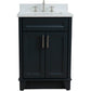 Bellaterra Home 25" Dark Gray Single Sink Bathroom Vanity with White Quartz and Rectangle Sink