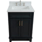 Bellaterra Home 25" Dark Gray Single Sink Bathroom Vanity with White Quartz and Rectangle Sink