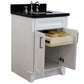 Bellaterra Home 25" White Single Sink Bathroom Vanity with Black Galaxy Granite and Oval Sink