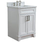 Bellaterra Home 25" White Single Sink Bathroom Vanity with White Quartz and Rectangle Sink