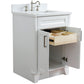 Bellaterra Home 25" White Single Sink Bathroom Vanity with White Quartz and Rectangle Sink