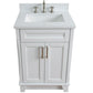 Bellaterra Home 25" White Single Sink Bathroom Vanity with White Quartz and Rectangle Sink