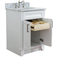 Bellaterra Home 25" White Single Sink Bathroom Vanity with White Carrara Marble and Oval Sink