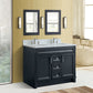 Bellaterra Home 49" Dark Gray Double Sink Bathroom with White Quartz and Oval Sink