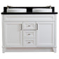 Bellaterra Home 49" White Double Sink Bathroom Vanity with Black Galaxy Granite and Round Sink